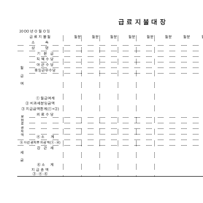 급료지불대장 급료지불대장